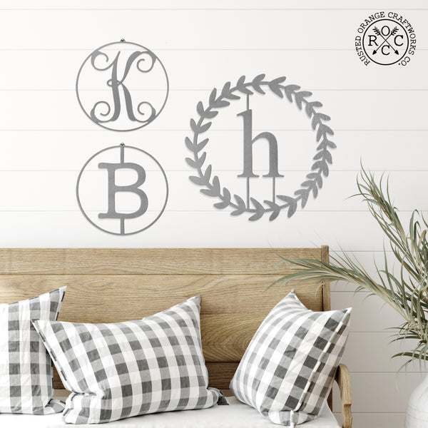 Charlton Home® Metal Single Letter Circle Monogram Wall Decor