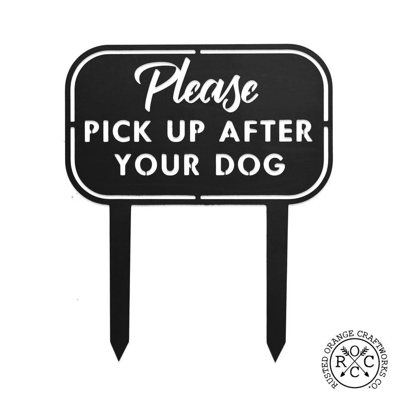 Rusted Orange Craftworks Co. Animals & Pet Supplies Pick Up the Poop Yard Stake - Dog No Pooping Signs for Yard and Lawn