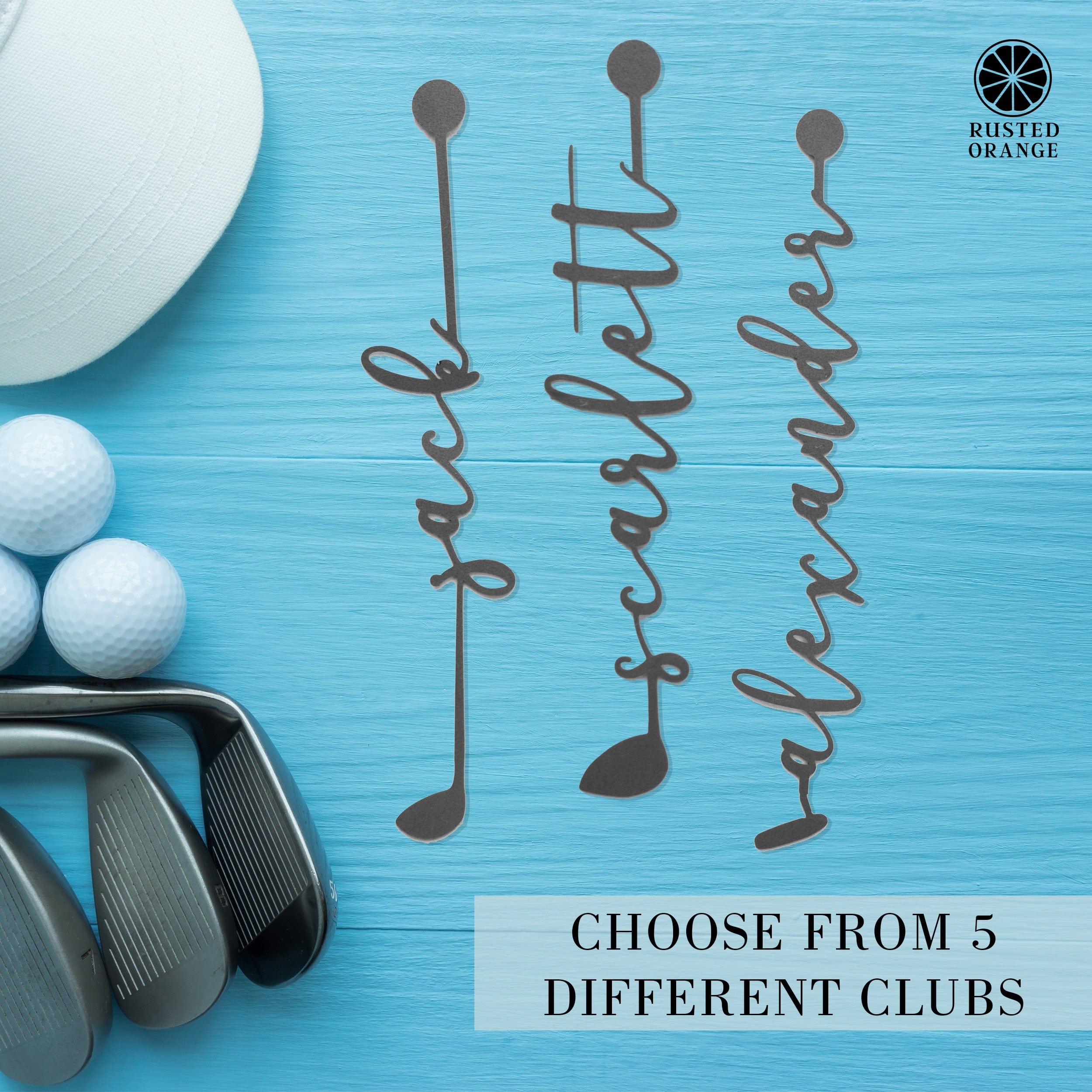 Golf Clubs with Name pack Golf Papa Signs Wall Decor Fathers Day