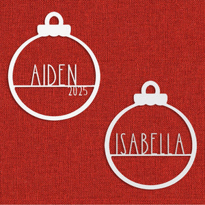 Rusted Orange Craftworks Co. Holiday Ornaments Amelia Jane Ornament - 2 Please - Customized Christmas Ornament for Christmas Tree
