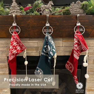 Rusted Orange Craftworks Co. Holiday Ornaments Amelia Jane Ornament Collection - 5 pack - Customized Christmas Ornament