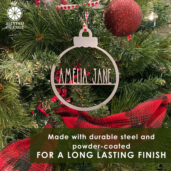 Rusted Orange Craftworks Co. Holiday Ornaments Amelia Jane Ornament Collection - 5 pack - Customized Christmas Ornament
