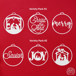 Rusted Orange Craftworks Co. Holiday Ornaments Merry and Bright Ornaments - Set of 3 - Christmas Ornament Jesus Decorations