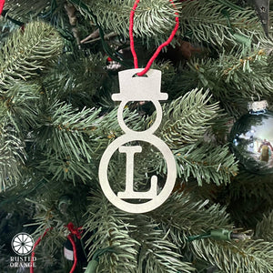 Rusted Orange Craftworks Co. Holiday Ornaments Snowman Ornament Monogram 5 pack - Personalized Christmas Snowman Decor