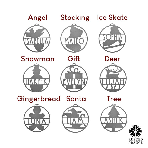 Rusted Orange Craftworks Co. Holiday Ornaments Waiting for Santa Ornament - 3 pack - Personalized Christmas Ornaments