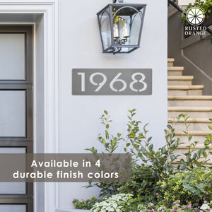 Rusted Orange Craftworks Co. House Numbers & Letters Cider House Rectangular Address Plaque - Metal Horizontal House Numbers