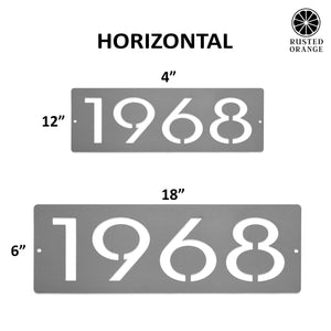 Rusted Orange Craftworks Co. House Numbers & Letters Cider House Rectangular Address Plaque - Metal Horizontal House Numbers