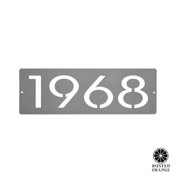 Rusted Orange Craftworks Co. House Numbers & Letters Cider House Rectangular Address Plaque - Metal Horizontal House Numbers