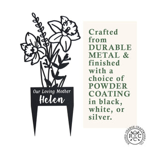 Rusted Orange Craftworks Co. Metal Flower Stake - Metal Cutout Memorial Stake for Loved Ones