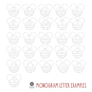 Rusted Orange Craftworks Co. Posters, Prints, & Visual Artwork Mouse Ears and Castle Monogram - Personalized Name Sign For Kids Room