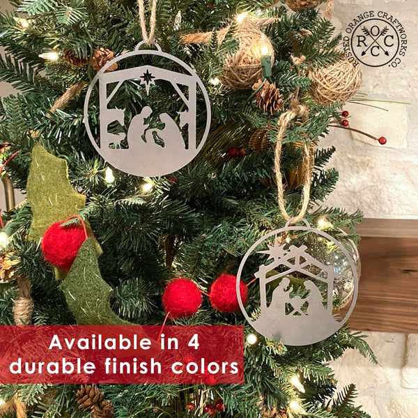 Rusted Orange Craftworks Co. Seasonal & Holiday Decorations Nativity Ornaments - 5 pack - Metal Christmas Tree Ornaments