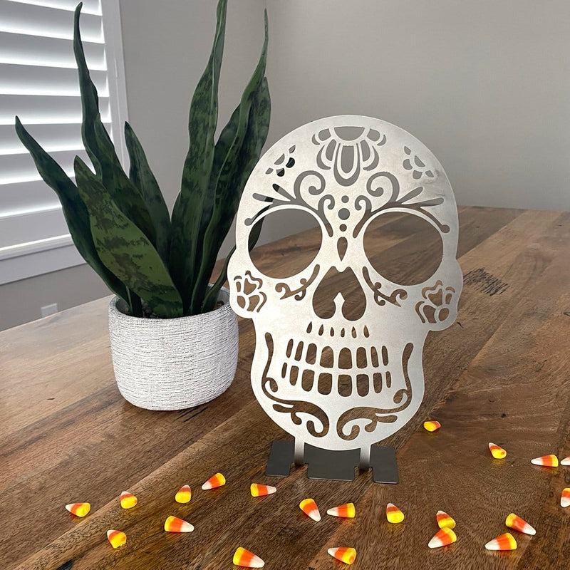 Sugar skull on table