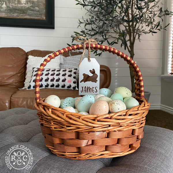 bunny gift tag on easter basket
