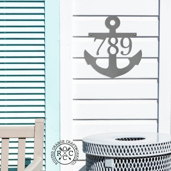 anchor address sign on wall