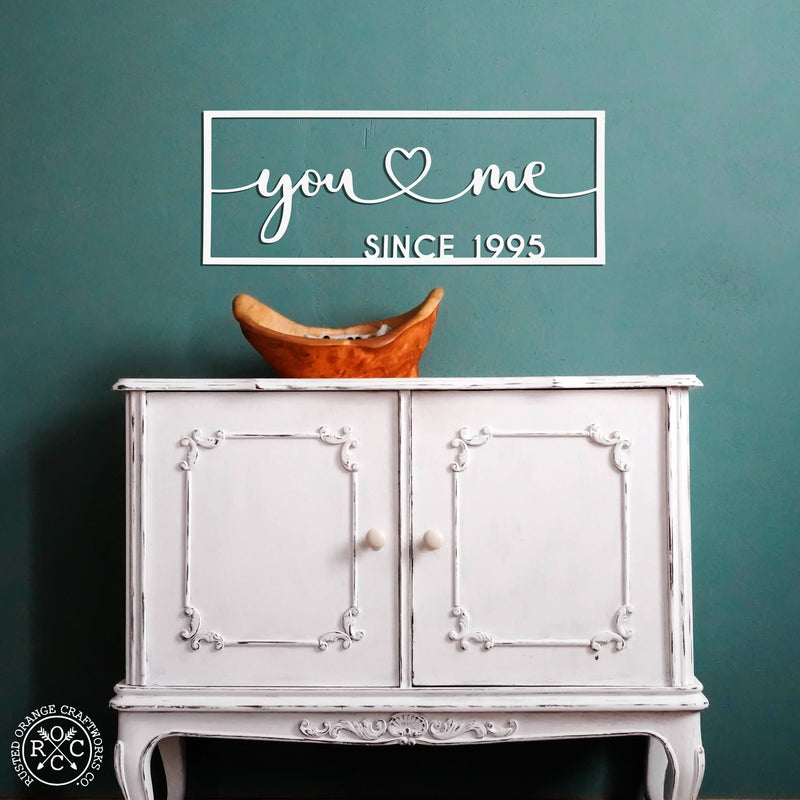 Rusted Orange Craftworks Co. Decor So Happy Together Personalized Name Sign - You And Me sign for bedroom or wedding