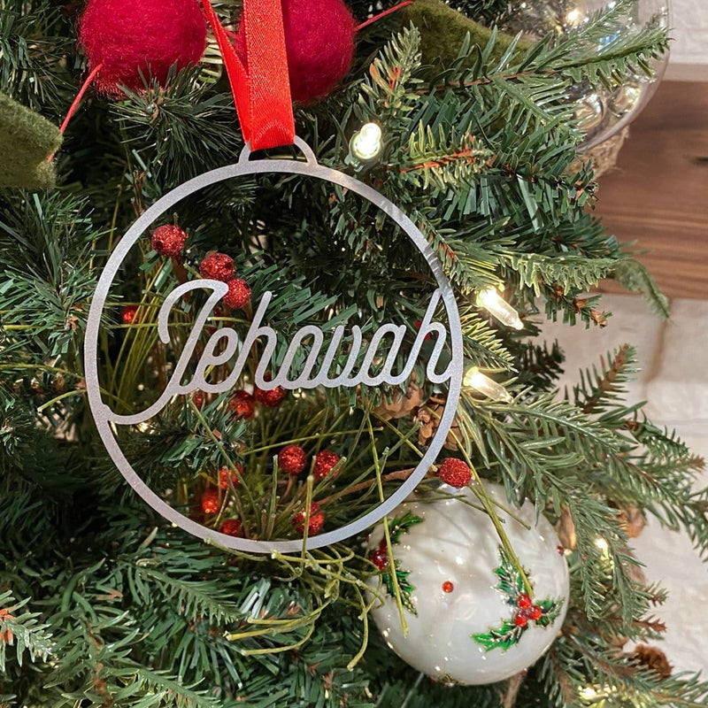 Jehovah ornament on christmas tree