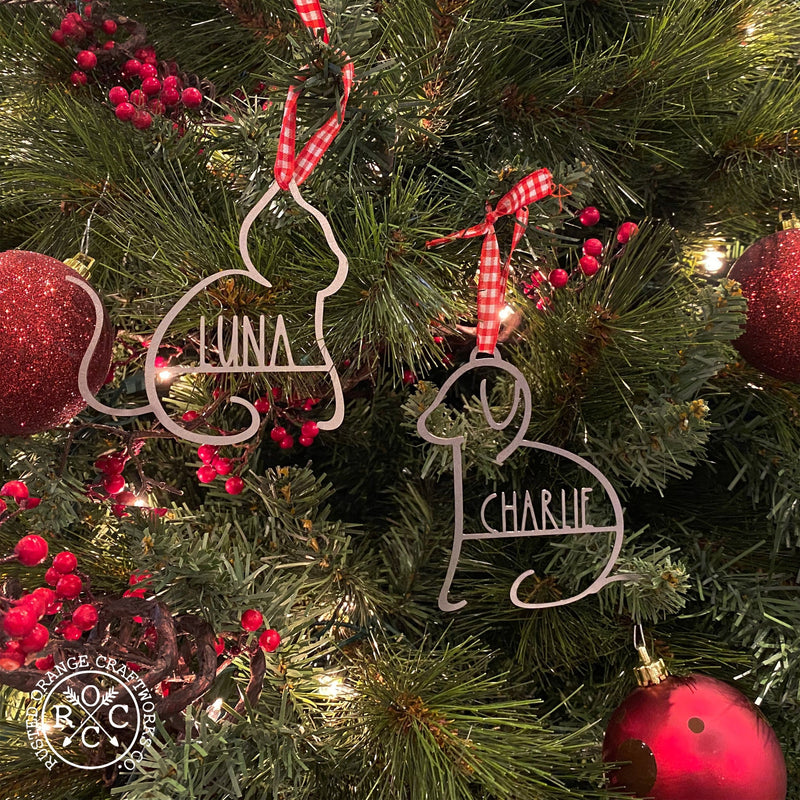 pet ornaments on christmas tree