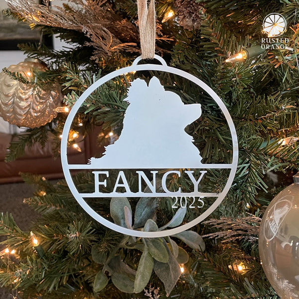 Personalized Pet Ornaments - Set of 2 - Custom Dog or Cat Christmas Tree Ornaments