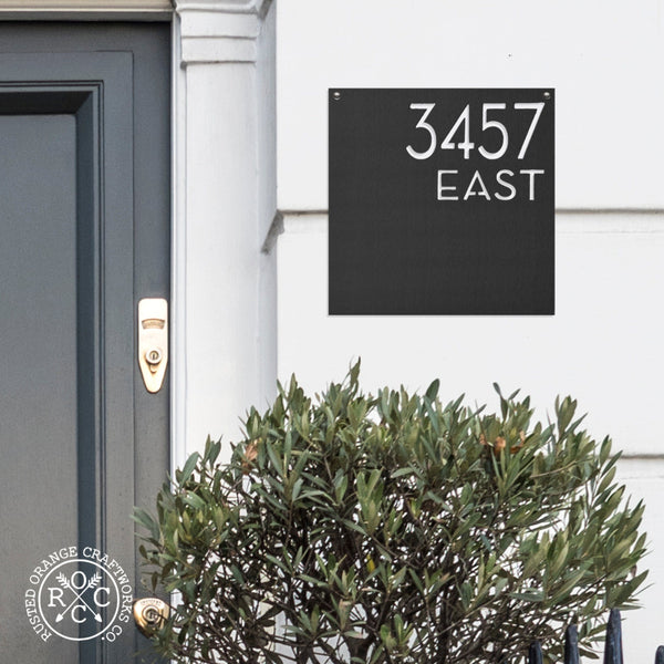 Rusted Orange Craftworks Co. Address Signs 15 inch Hyde Address Plaque - House Number Address Sign Decor for Front Door