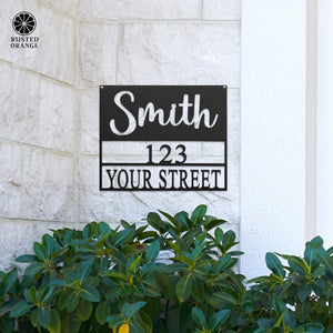 Rusted Orange Craftworks Co. Address Signs Always Come Home Address Plaque - Personalized Outdoor Sign with Name