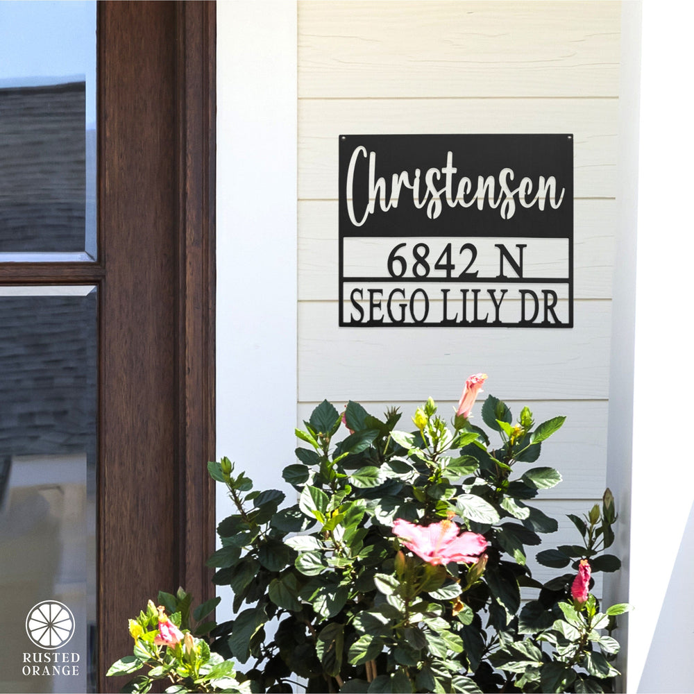 Rusted Orange Craftworks Co. Address Signs Always Come Home Address Plaque - Personalized Outdoor Sign with Name