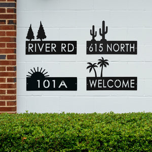 Rusted Orange Craftworks Co. Address Signs [COL] Landscape Address Plaque - 4 Styles - Circular Address Plaque for House Numbers