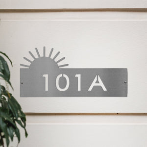 Rusted Orange Craftworks Co. Address Signs [COL] Landscape Address Plaque - 4 Styles - Circular Address Plaque for House Numbers