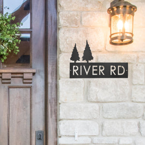 Rusted Orange Craftworks Co. Address Signs [COL] Landscape Address Plaque - 4 Styles - Circular Address Plaque for House Numbers
