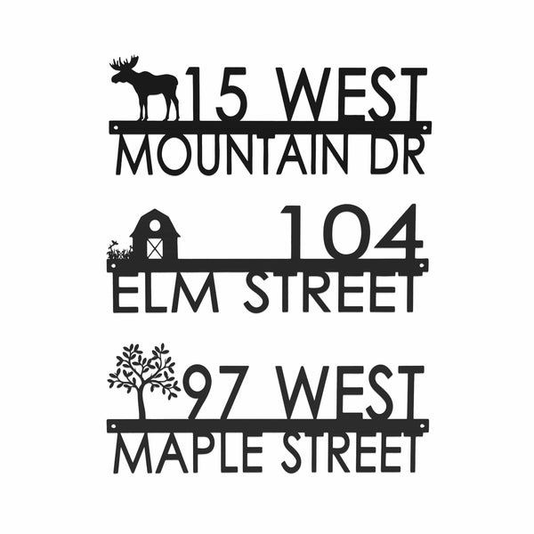 Rusted Orange Craftworks Co. Address Signs [COL] Modern Outdoor House Numbers - 9 Styles - Personalized Address Signs for House