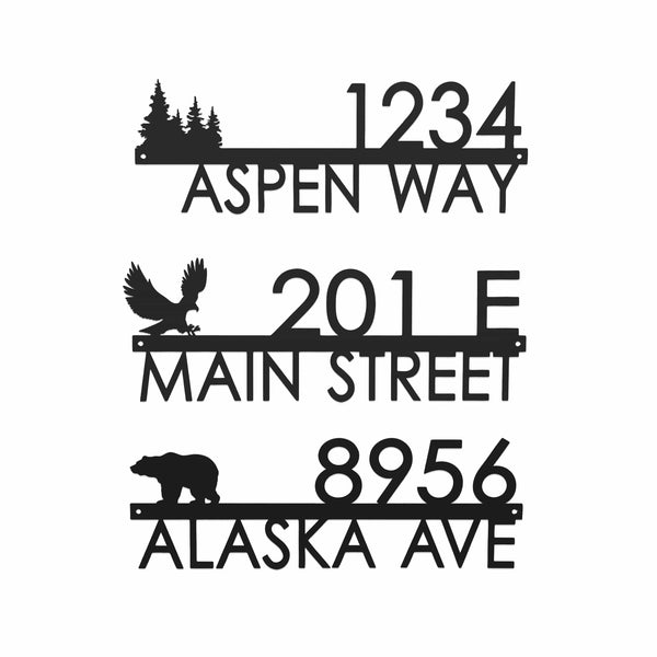 Rusted Orange Craftworks Co. Address Signs [COL] Modern Outdoor House Numbers - 9 Styles - Personalized Address Signs for House