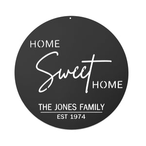Rusted Orange Craftworks Co. Address Signs [COL] Sweet Modern Family Plaque - Circle Home Sweet Home Sign With Name and Date or Address