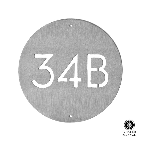Rusted Orange Craftworks Co. Address Signs Downing Custom Address Plaque - 2 Sizes - Circular Address Plaque for House Numbers