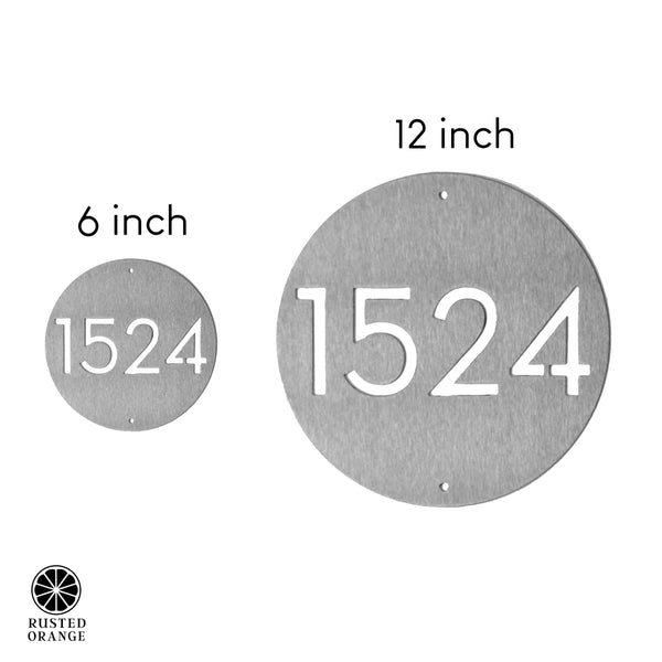 Rusted Orange Craftworks Co. Address Signs Downing Custom Address Plaque - 2 Sizes - Circular Address Plaque for House Numbers