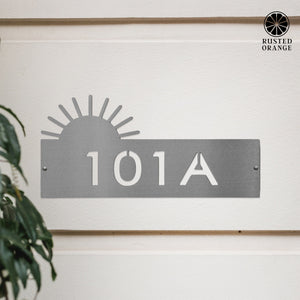 Rusted Orange Craftworks Co. Address Signs Landscape Address Plaque - 4 Styles - Circular Address Plaque for House Numbers