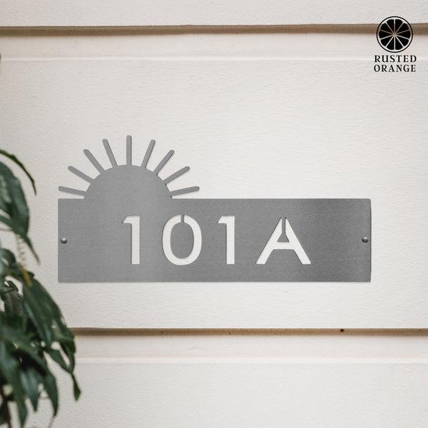 Rusted Orange Craftworks Co. Address Signs Landscape Address Plaque - 4 Styles - Circular Address Plaque for House Numbers