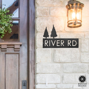 Rusted Orange Craftworks Co. Address Signs Landscape Address Plaque - 4 Styles - Circular Address Plaque for House Numbers
