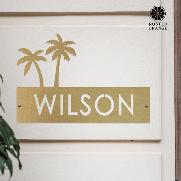Rusted Orange Craftworks Co. Address Signs Landscape Address Plaque - 4 Styles - Circular Address Plaque for House Numbers