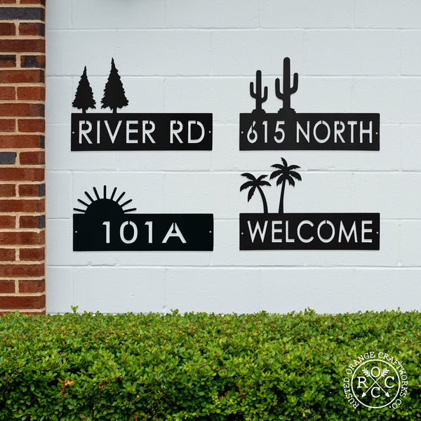 Rusted Orange Craftworks Co. Address Signs Landscape Address Plaque - 4 Styles - Circular Address Plaque for House Numbers