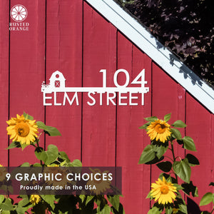 Rusted Orange Craftworks Co. Address Signs Modern Outdoor House Numbers - 9 Styles - Personalized Address Signs for House