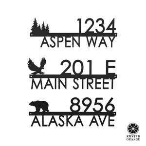 Rusted Orange Craftworks Co. Address Signs Modern Outdoor House Numbers - 9 Styles - Personalized Address Signs for House