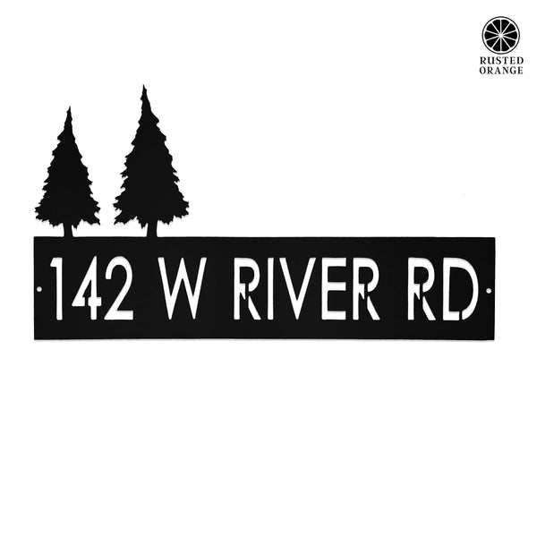Rusted Orange Craftworks Co. Address Signs Pine Special Offer XL Landscape Address Plaque - 4 Styles - Circular Address Plaque for House Numbers