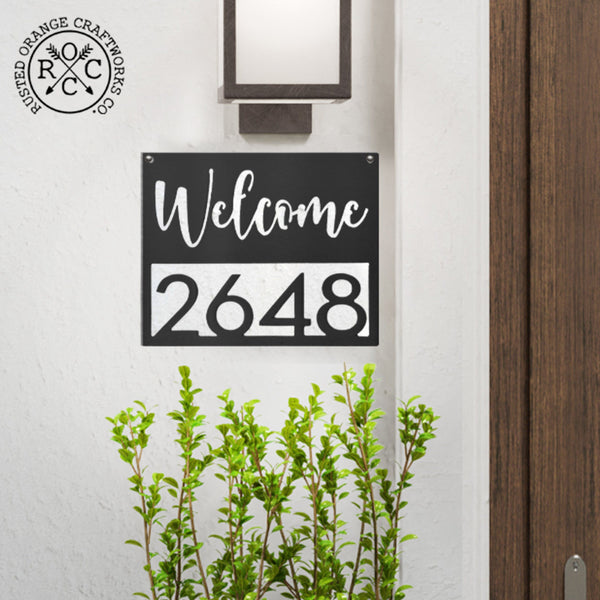 Rusted Orange Craftworks Co. Address Signs Special Offer Station Park Address Plaque - 4 Styles - Personalized Address Plaque with Numbers