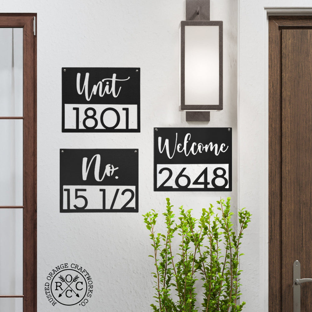 Rusted Orange Craftworks Co. Address Signs Special Offer Station Park Address Plaque - 4 Styles - Personalized Address Plaque with Numbers