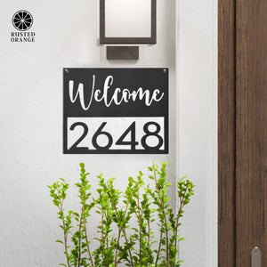 Rusted Orange Craftworks Co. Address Signs Station Park Address Plaque - 4 Styles - Personalized Address Plaque with Numbers