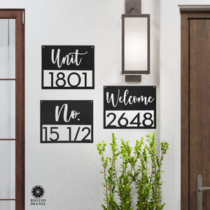 Rusted Orange Craftworks Co. Address Signs Station Park Address Plaque - 4 Styles - Personalized Address Plaque with Numbers