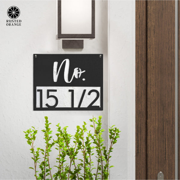 Rusted Orange Craftworks Co. Address Signs Station Park Address Plaque - 4 Styles - Personalized Address Plaque with Numbers