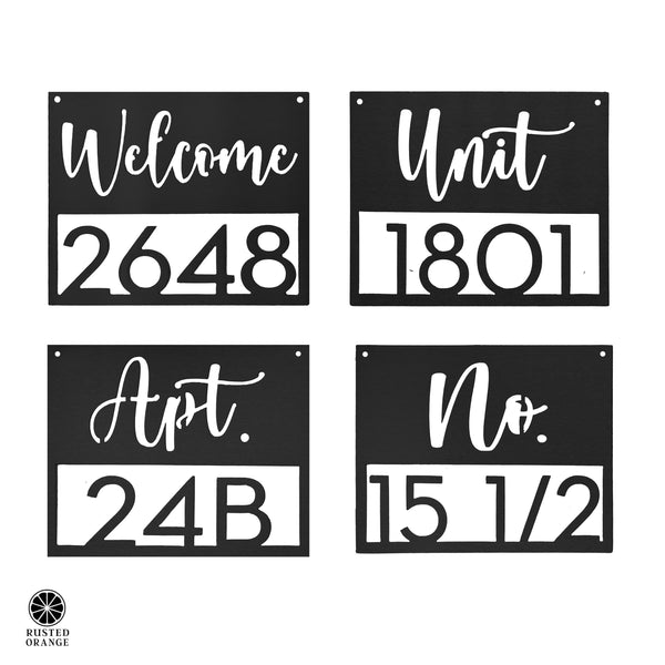 Rusted Orange Craftworks Co. Address Signs Station Park Address Plaque - 4 Styles - Personalized Address Plaque with Numbers