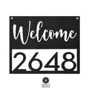 Rusted Orange Craftworks Co. Address Signs Station Park Address Plaque - 4 Styles - Personalized Address Plaque with Numbers