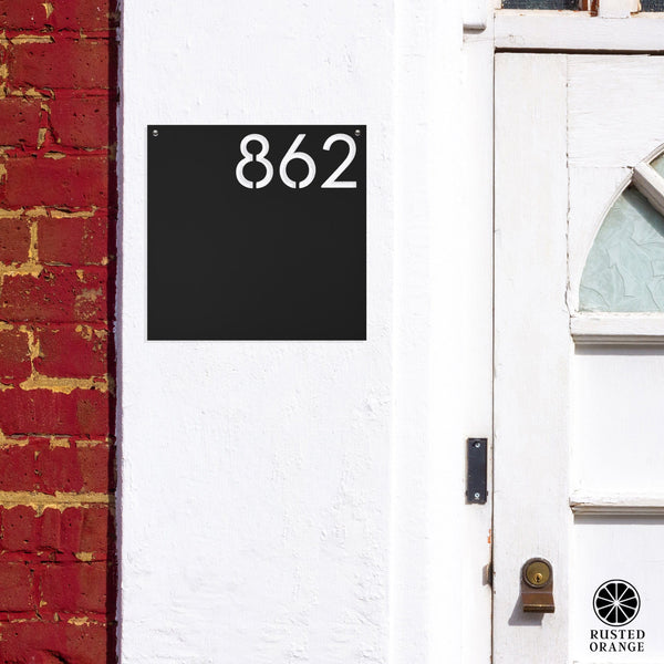 Rusted Orange Craftworks Co. Address Signs Whitehall Address - 3 Sizes - Personalized Address Plaque for Houses with Street Name