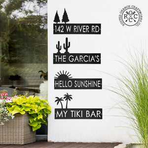 Rusted Orange Craftworks Co. Address Signs XL Landscape Address Plaque - 4 Styles - Circular Address Plaque for House Numbers
